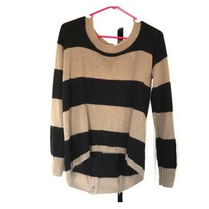 Kenzie striped sweater, button detail down back